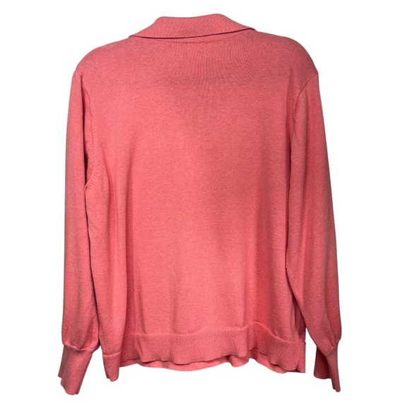 Vince Camuto Collared Vneck Sweater Coral Size XL - Picture 3 of 7